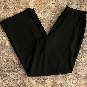 SPANX Black wide leg stretchy pull on pants with compression inner lining